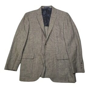 Polo Ralph Lauren Custom Fit‎ Sport Coat Mens 40R 40 Gray Pattern Made Italy VTG